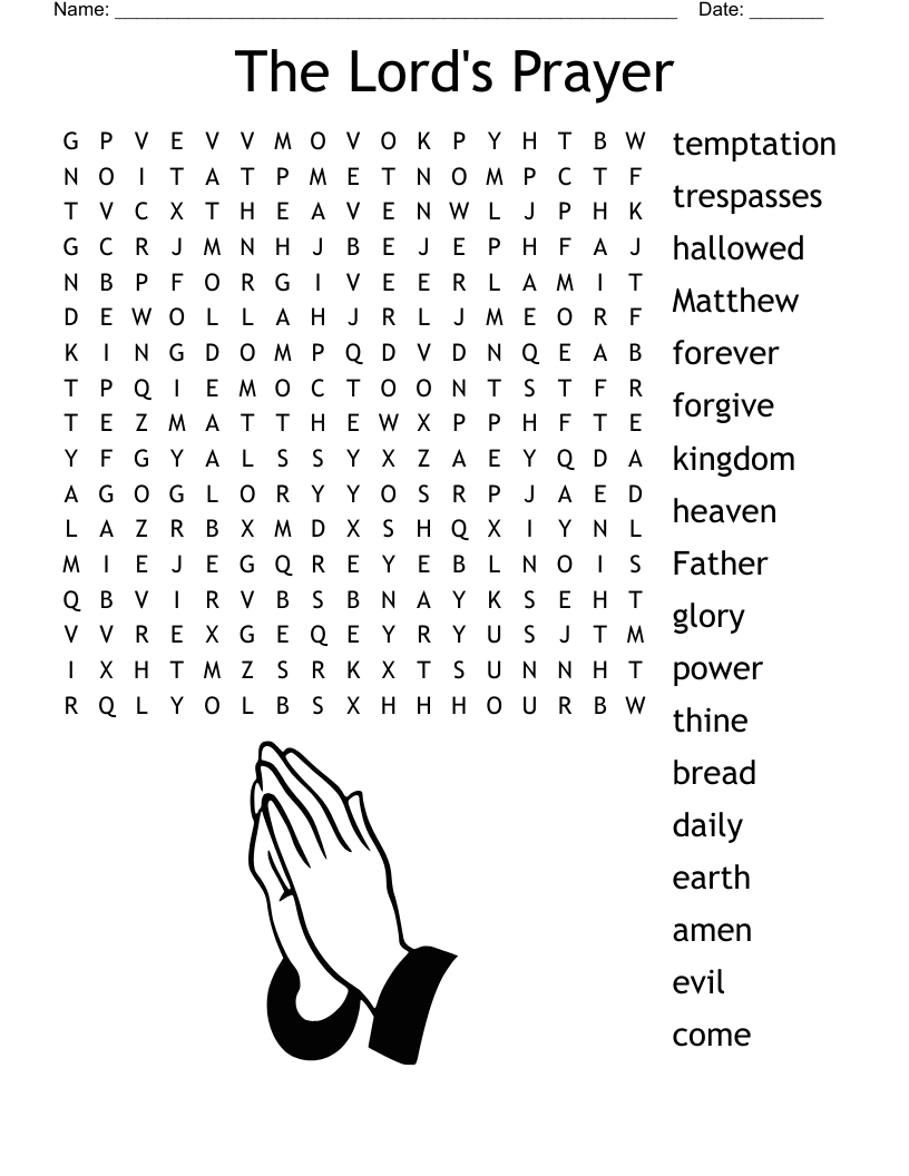 The Lord's Prayer Word Search