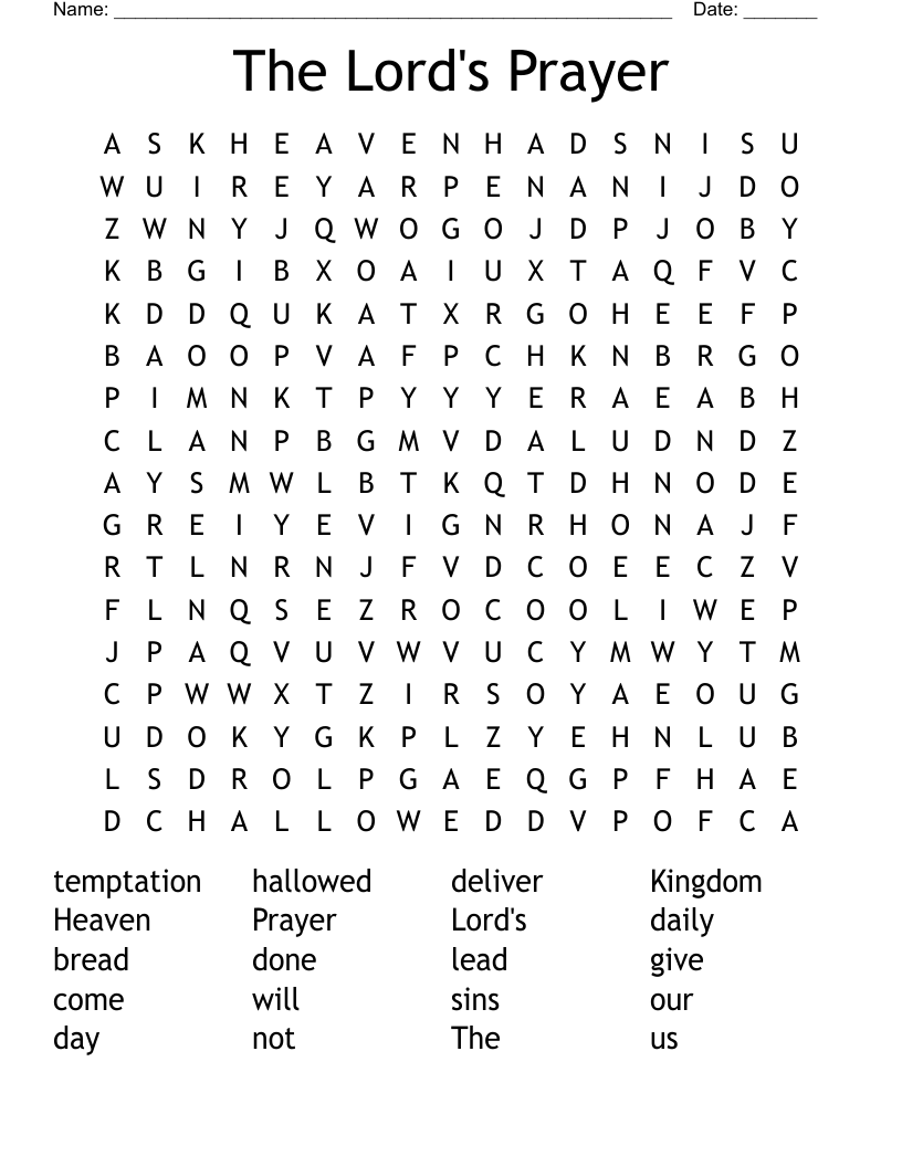 The Lord's Prayer Word Search
