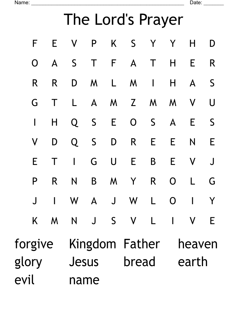 The Lord's Prayer Word Search