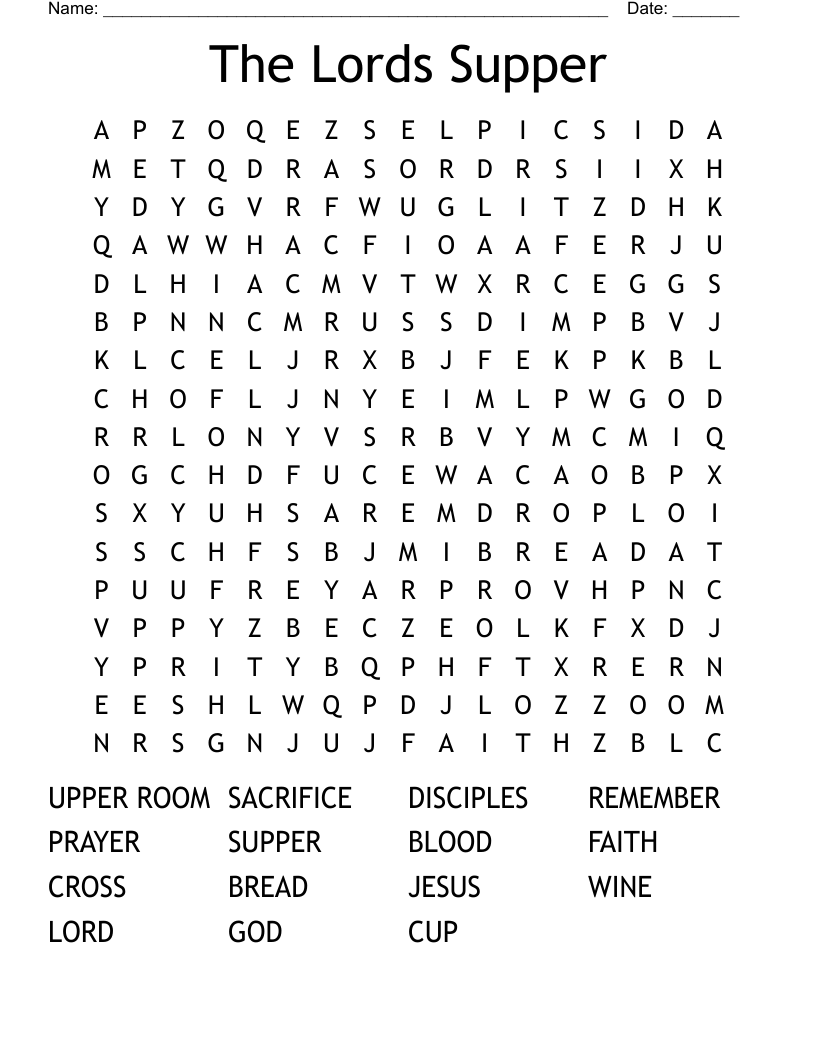 The Lords Supper Word Search
