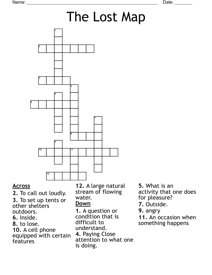 The Lost Map Crossword