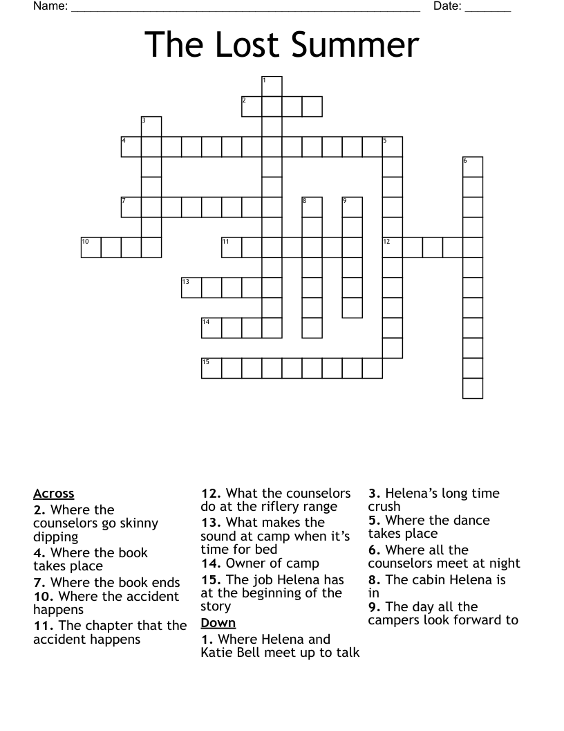 The Lost Summer Crossword