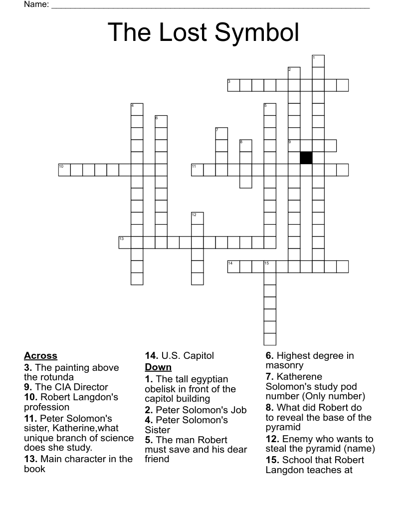 The Lost Symbol Crossword