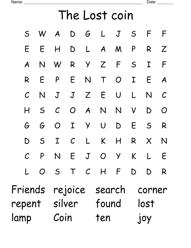 The Lost coin Word Search