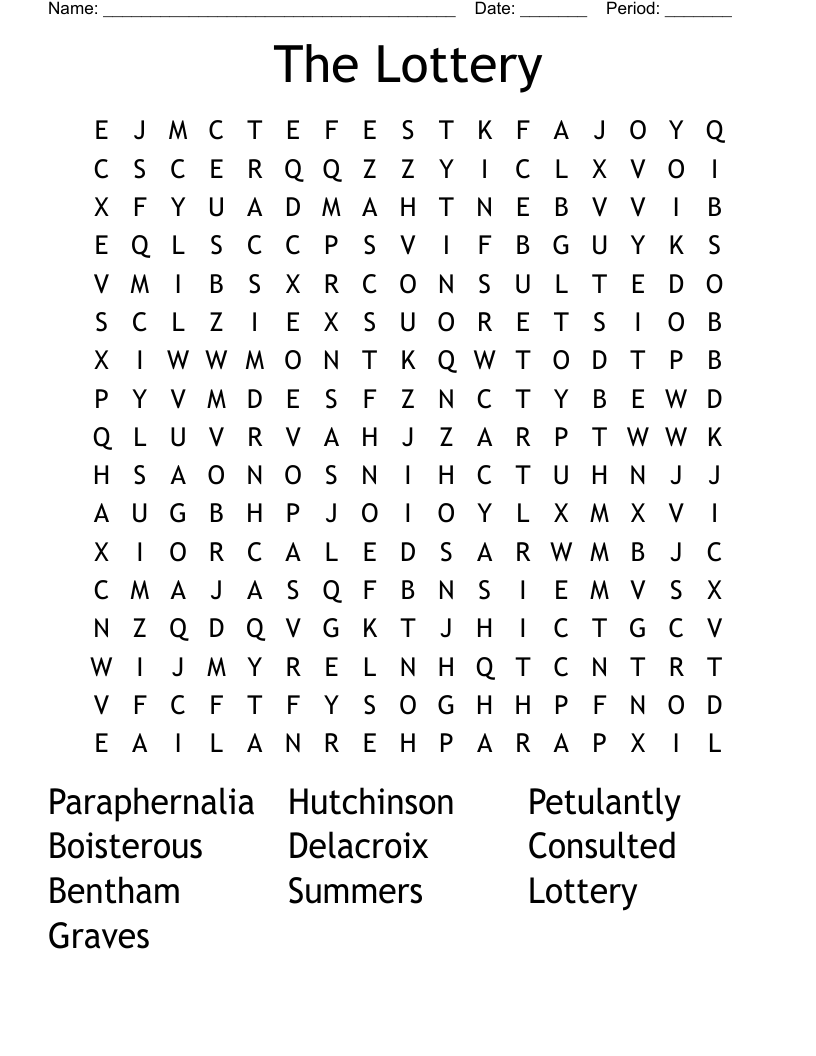The Lottery Word Search