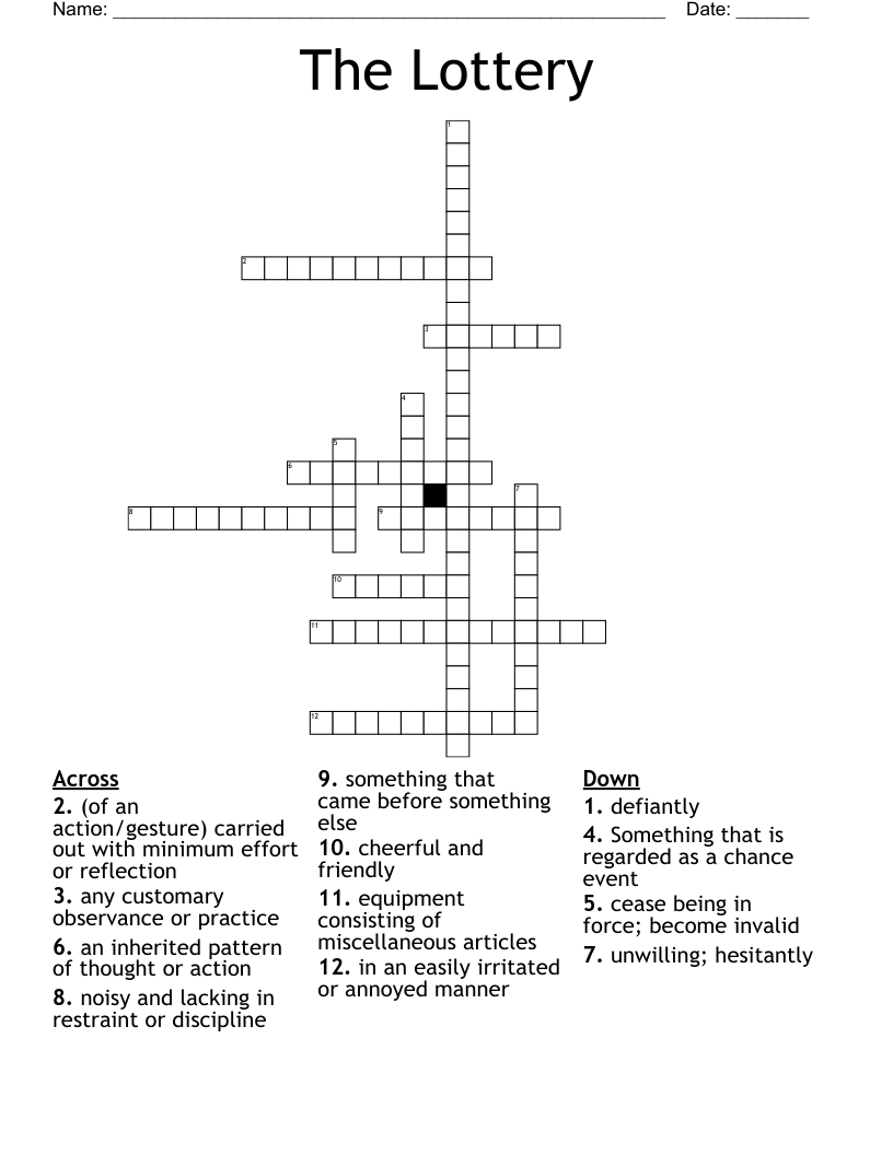 The Lottery Crossword