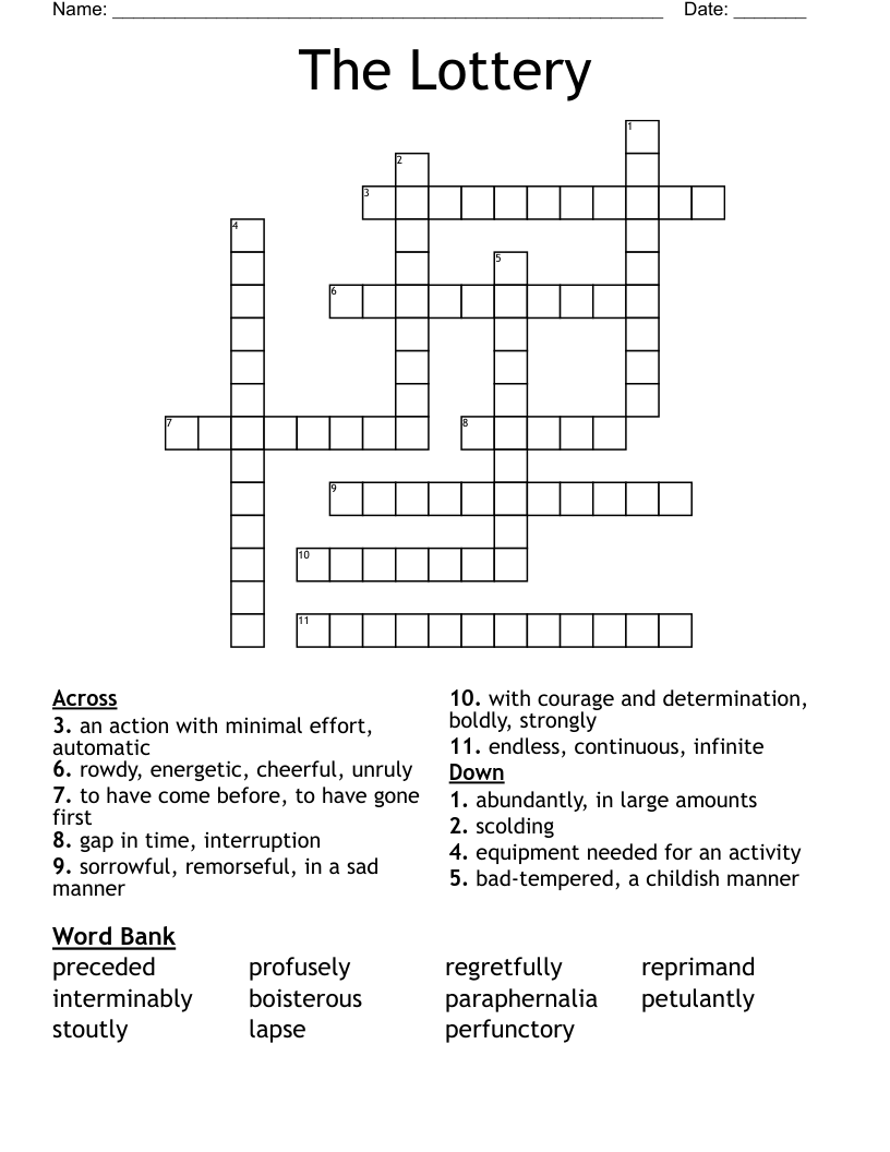 The Lottery Crossword