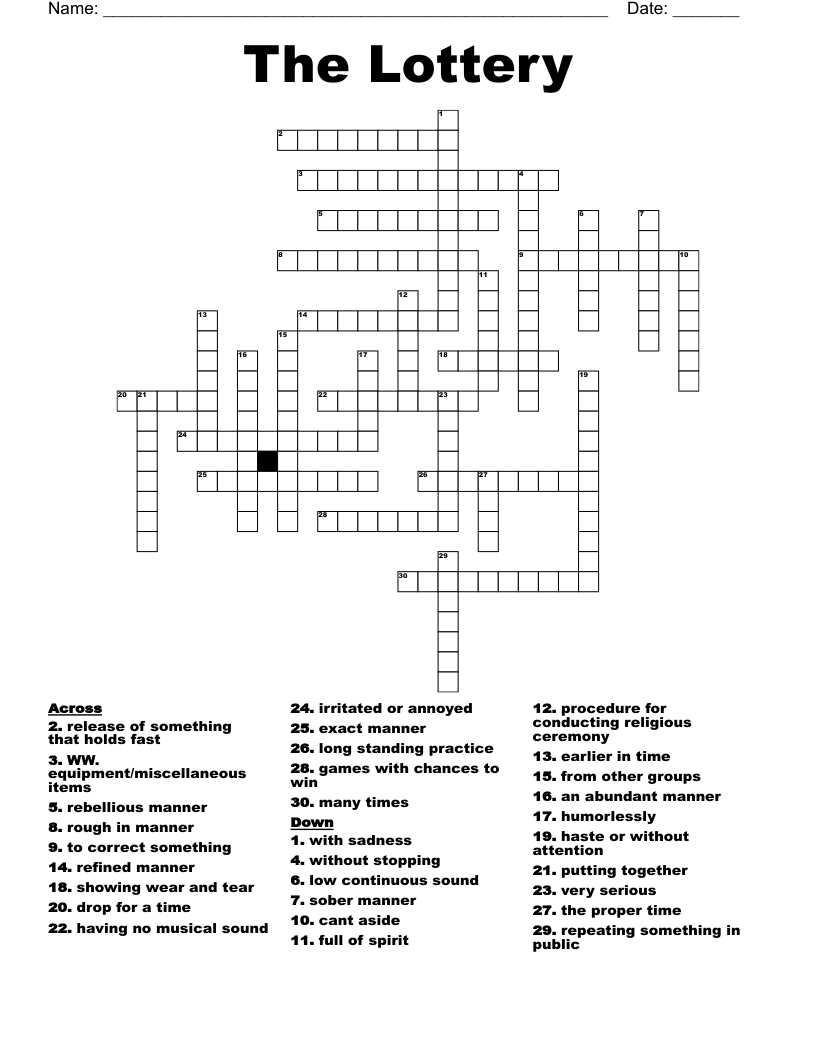 The Lottery Crossword