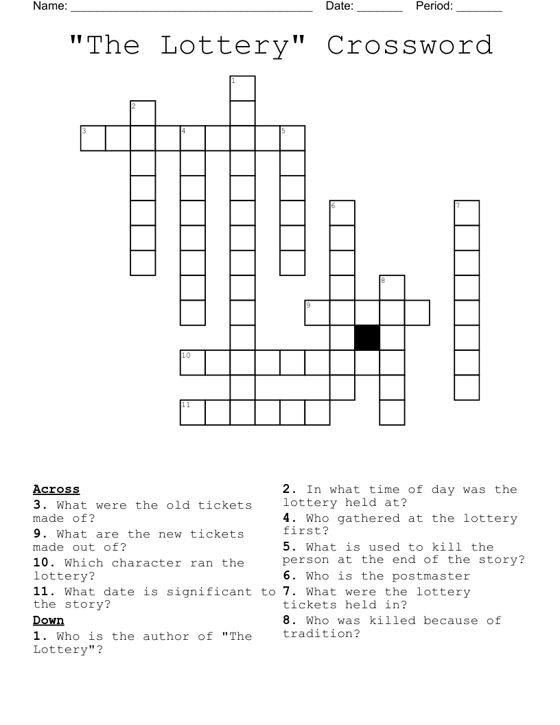 "The Lottery" Crossword 