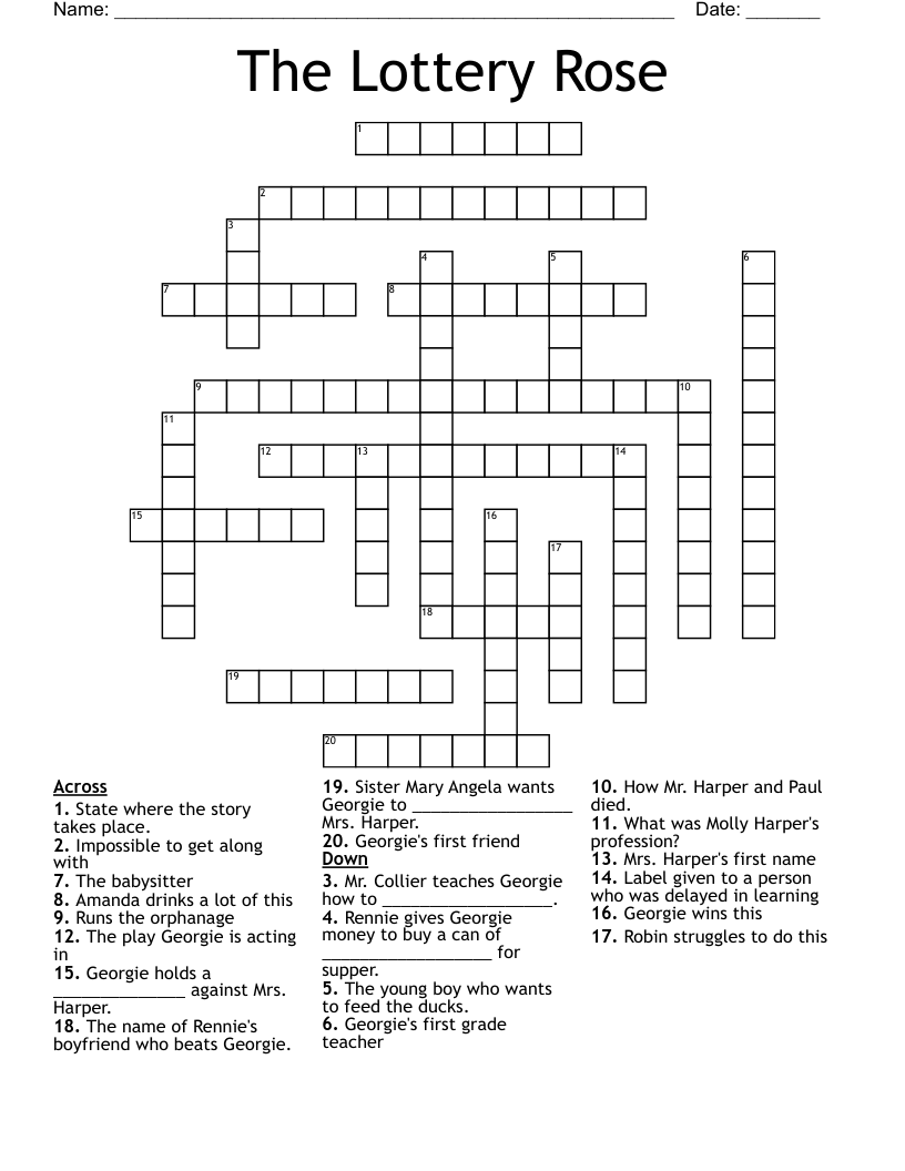 The Lottery Rose Crossword