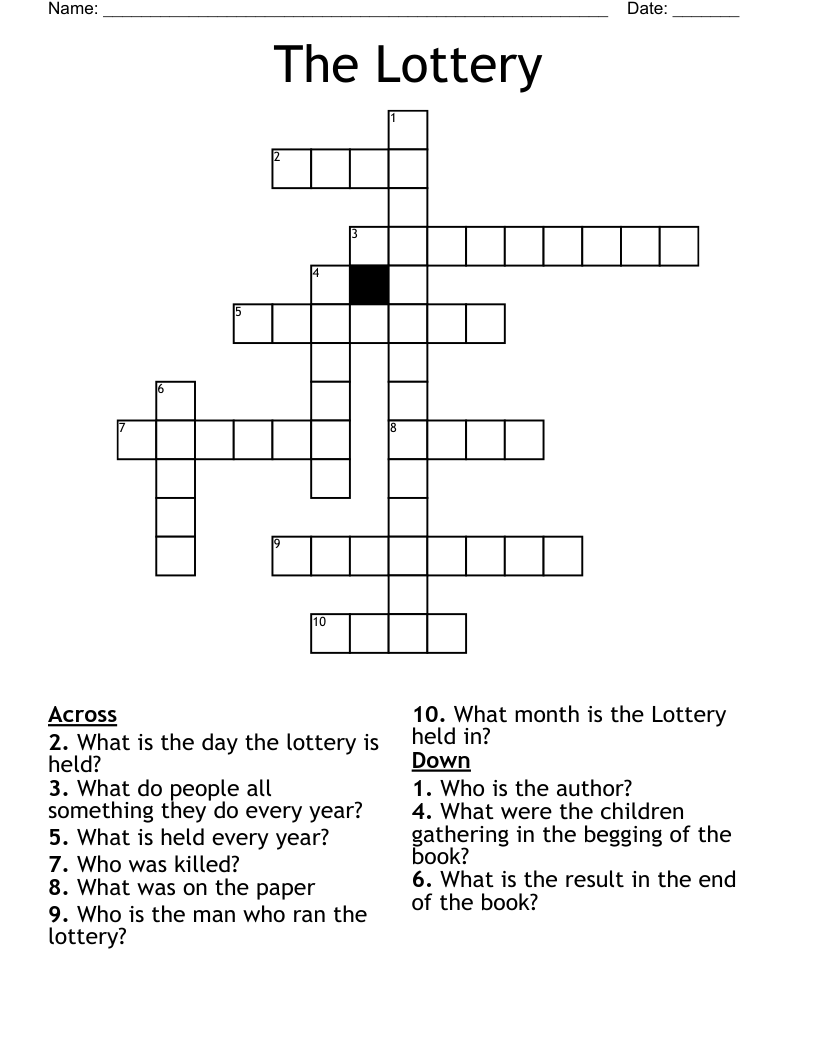 The Lottery  Crossword