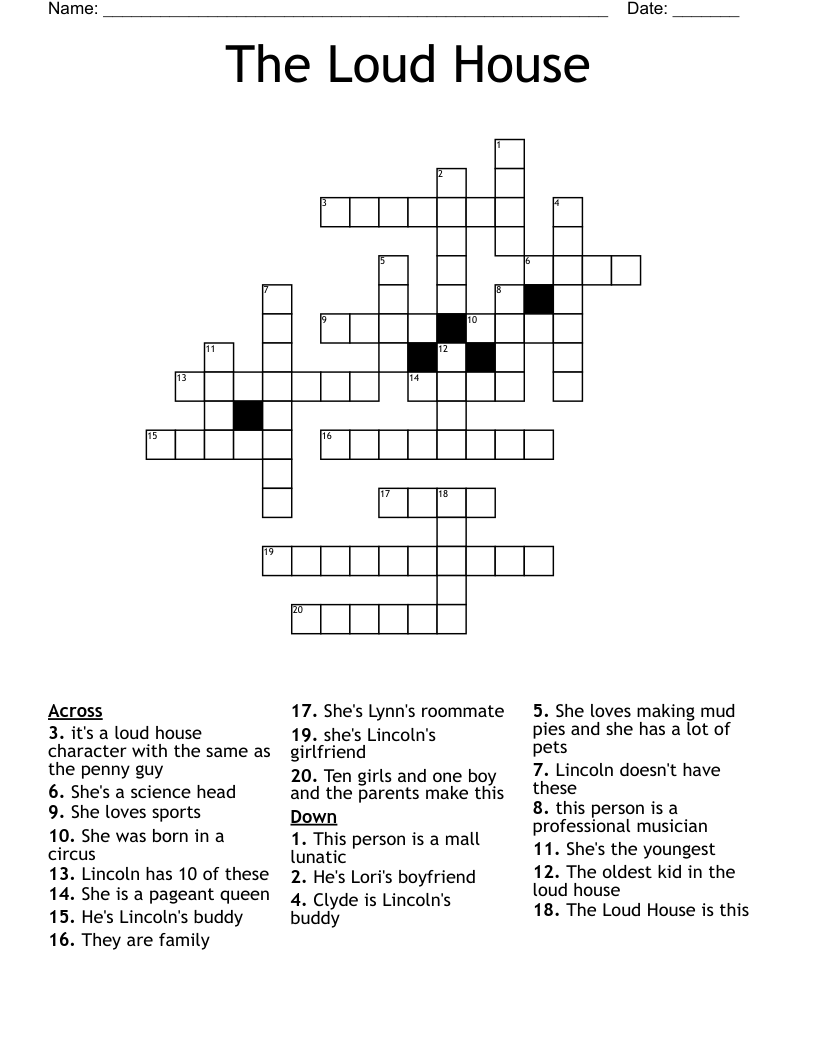 The Loud House  Crossword