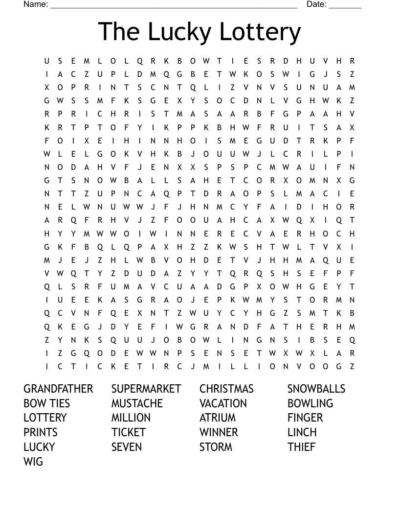 The Lucky Lottery Word Search