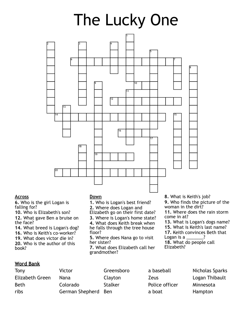 The Lucky One  Crossword