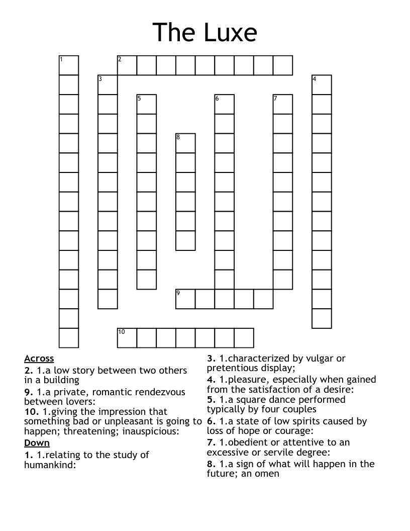 The Luxe Crossword