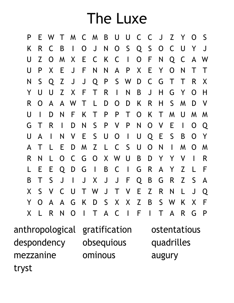 The Luxe Word Search