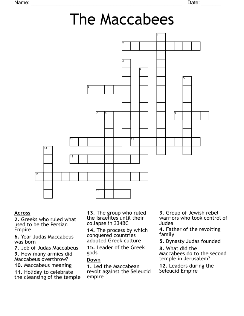 The Maccabees  Crossword