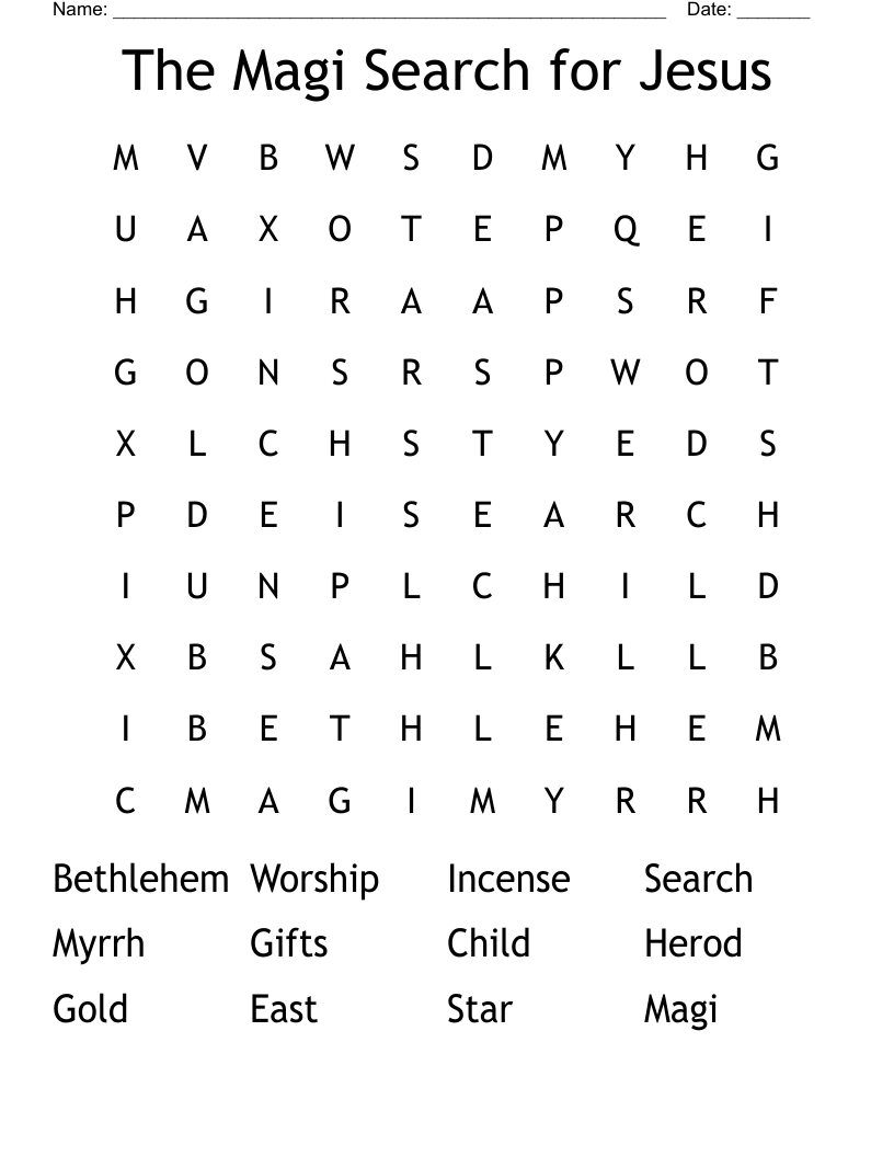 The Magi Search for Jesus Word Search