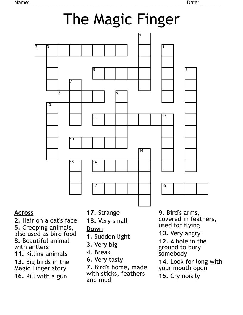 The Magic Finger Crossword