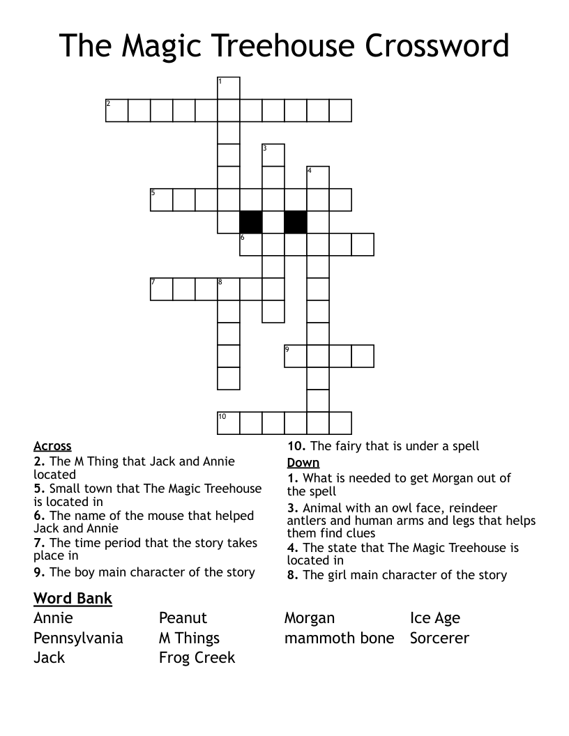 The Magic Treehouse Crossword