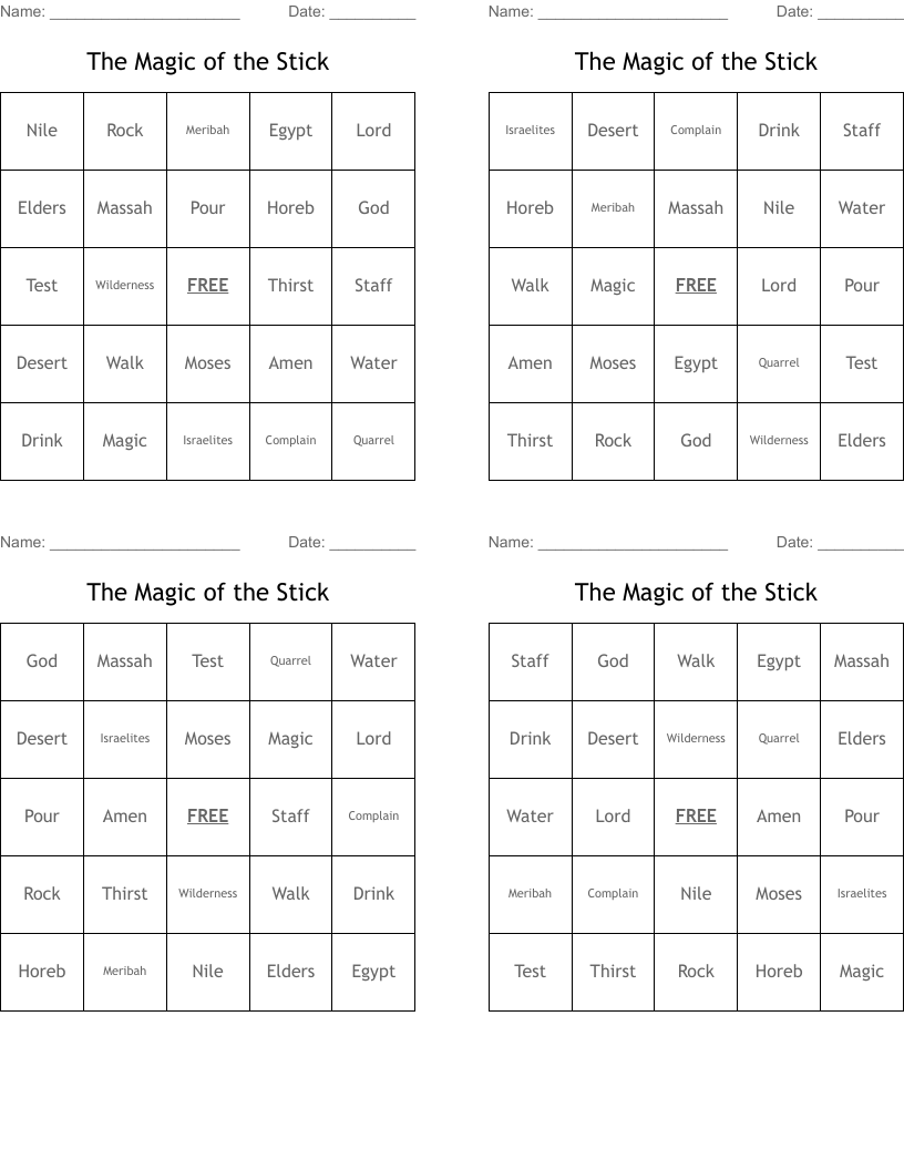 The Magic of the Stick Bingo Cards