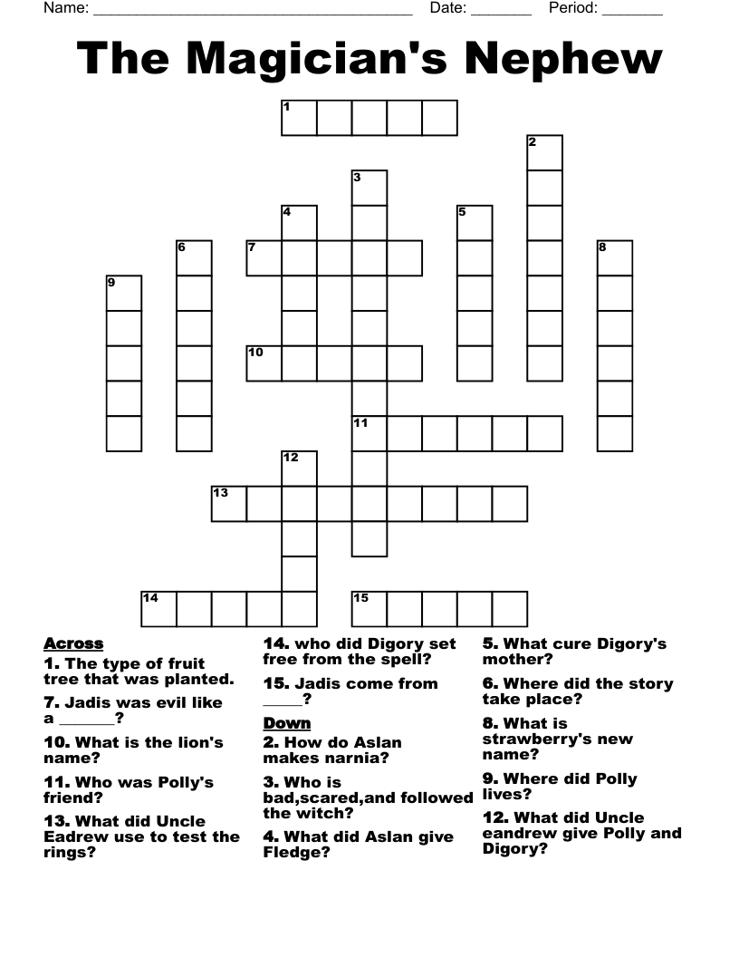 The Magician's Nephew Crossword
