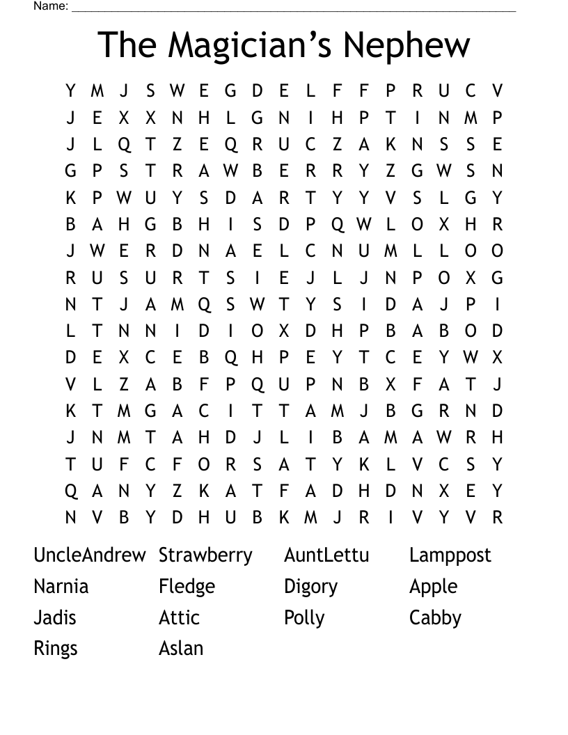 The Magician’s Nephew Word Search