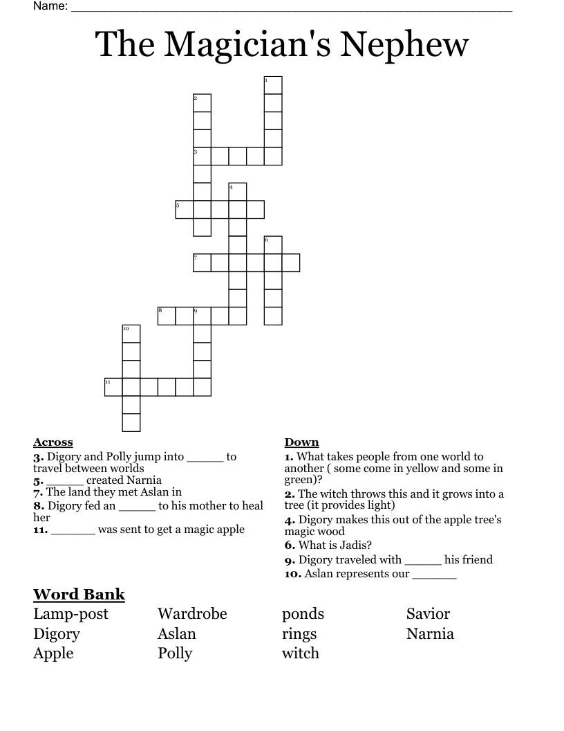 The Magician's Nephew Crossword
