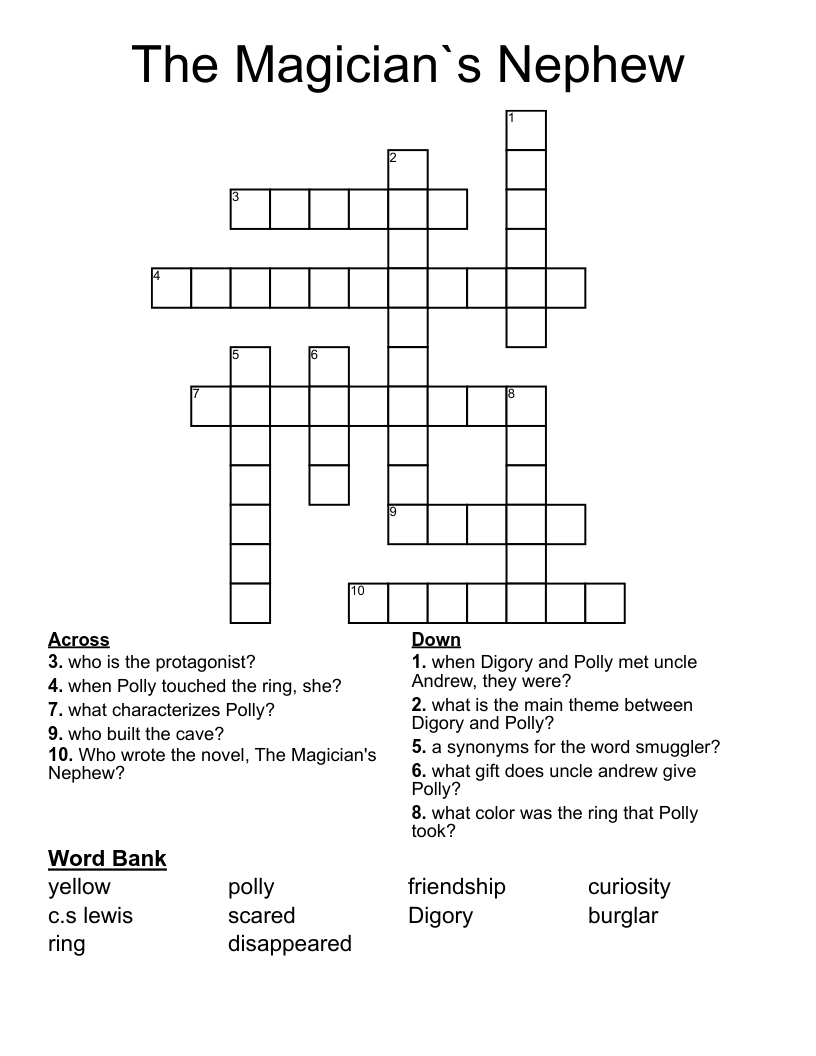 The Magician`s Nephew Crossword