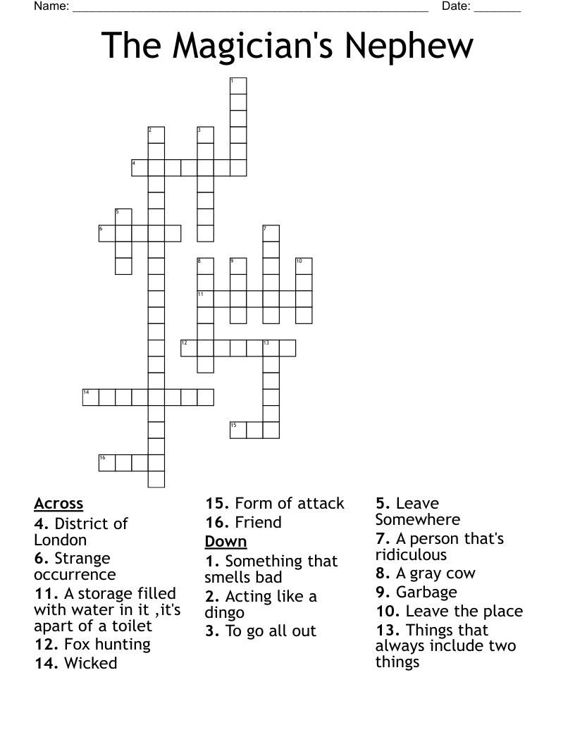 The Magician's Nephew  Crossword