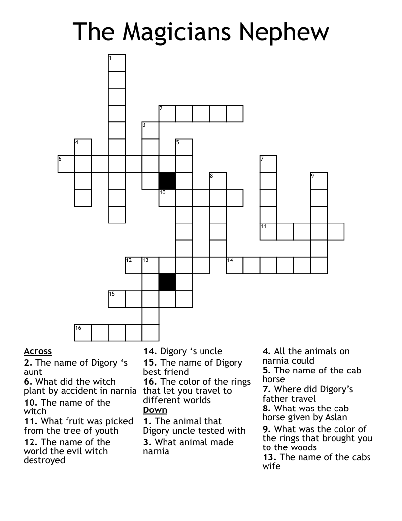 The Magicians Nephew   Crossword