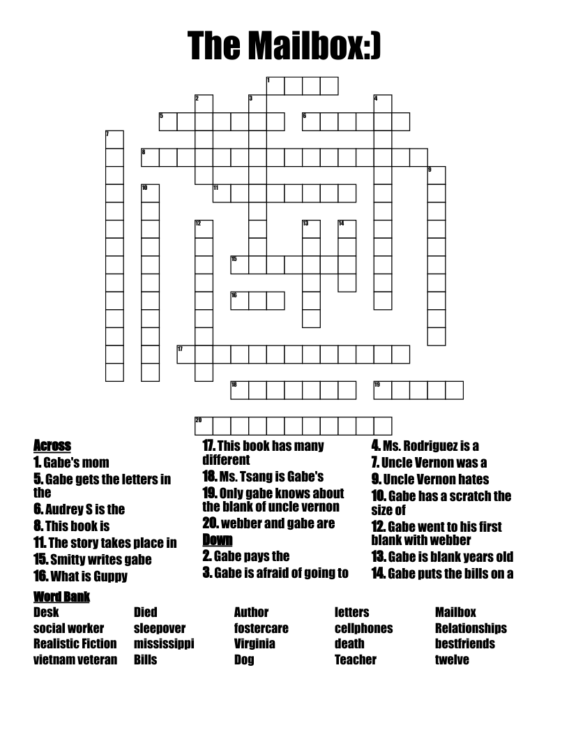 The Mailbox:) Crossword