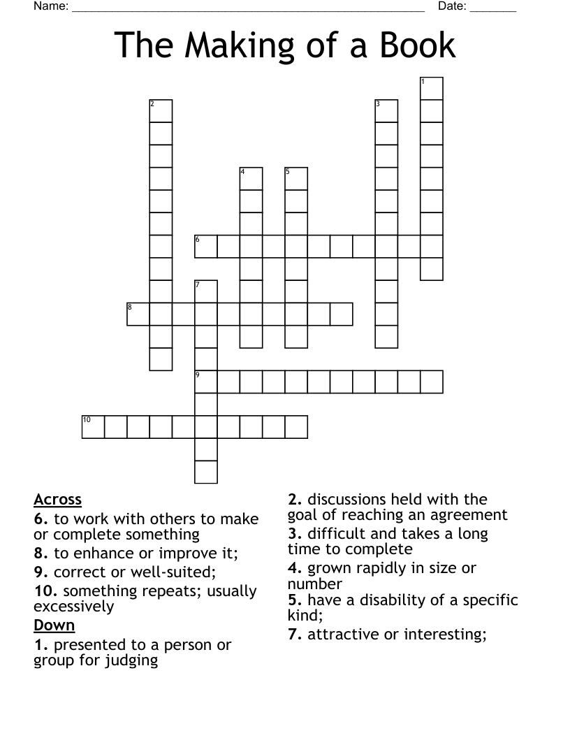 The Making of a Book  Crossword