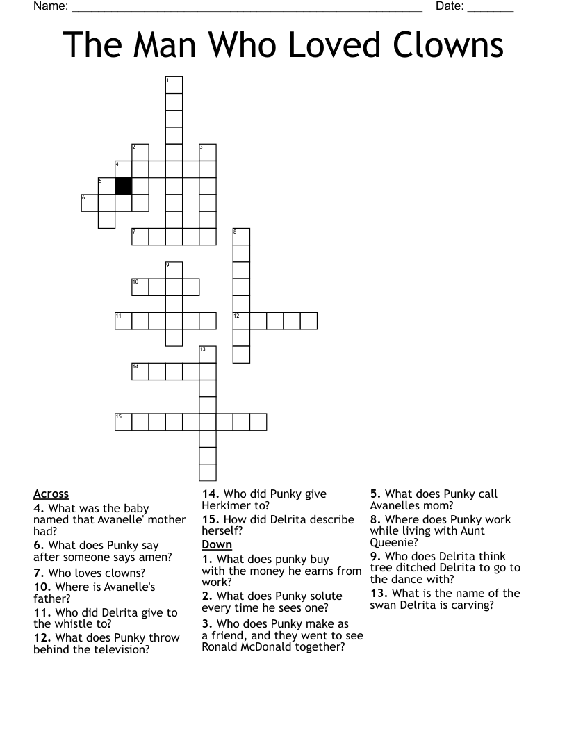 The Man Who Loved Clowns Crossword