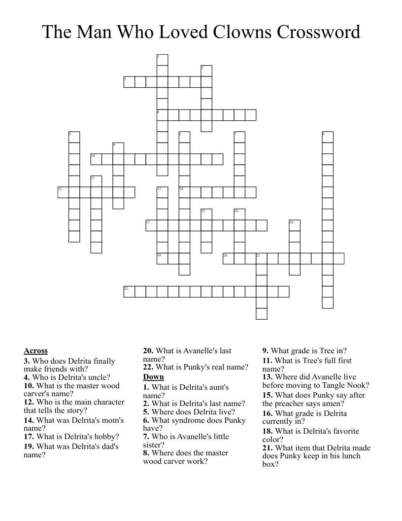 The Man Who Loved Clowns Crossword