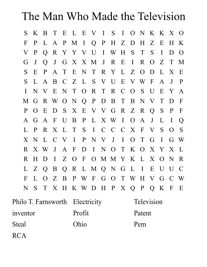 The Man Who Made the Television Word Search