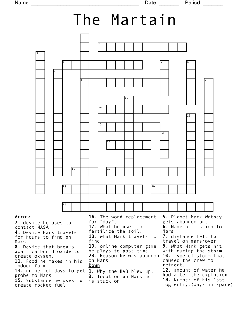 The Martain Crossword