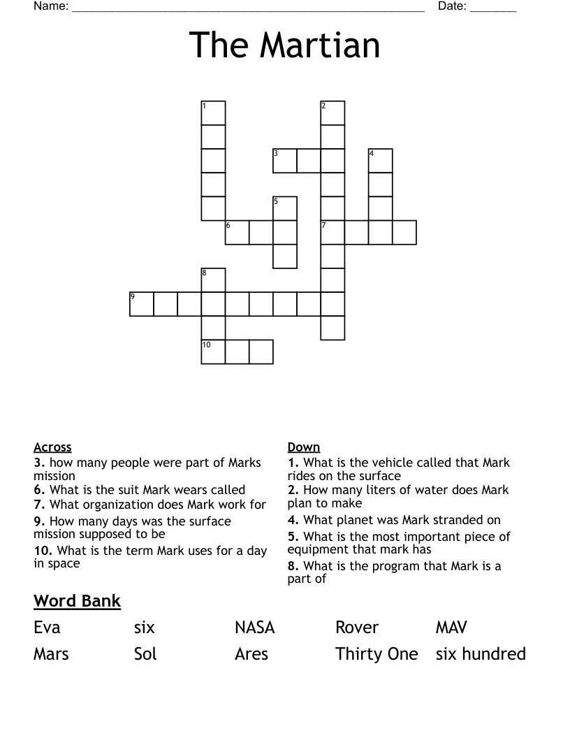 The Martian Crossword