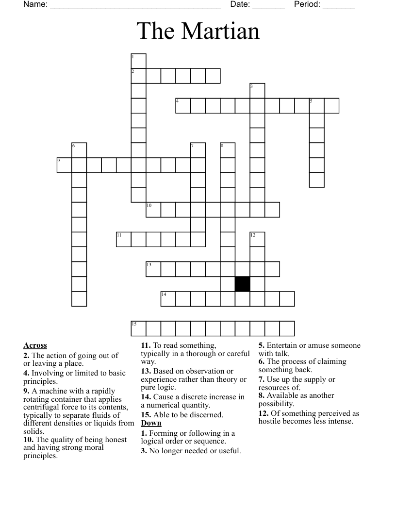 The Martian Crossword
