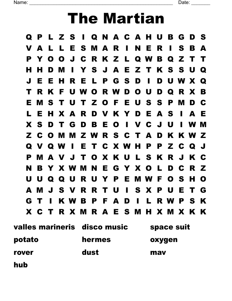 The Martian Word Search