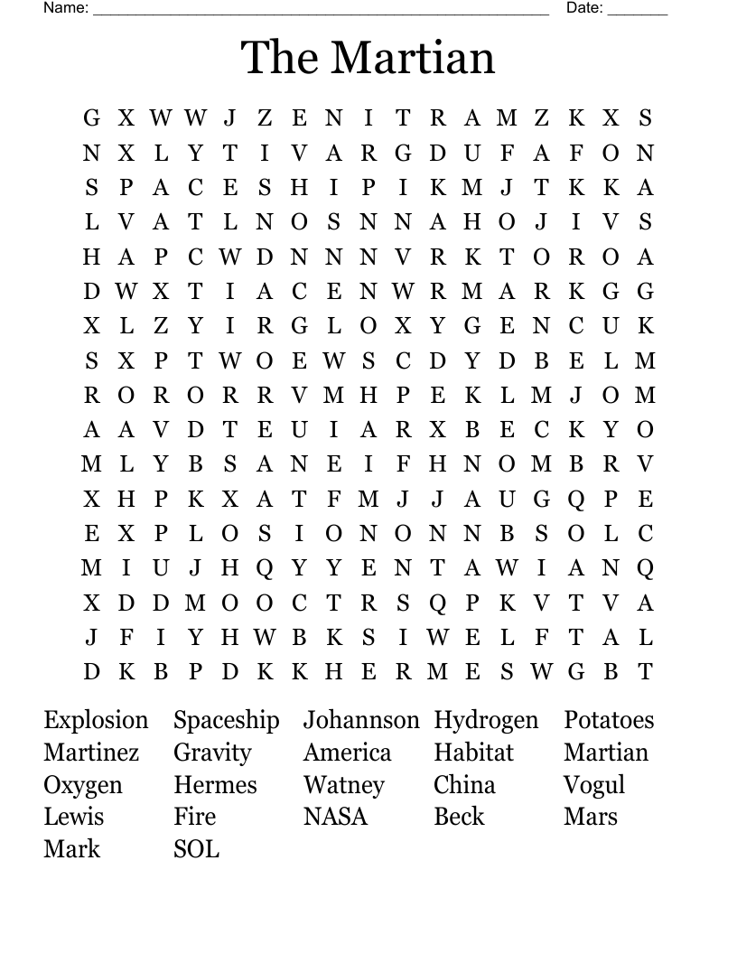 The Martian Word Search