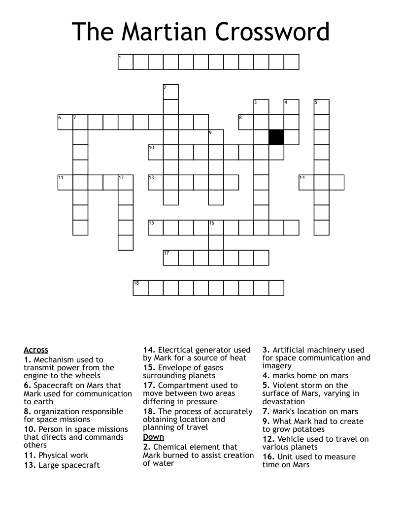 The Martian Crossword