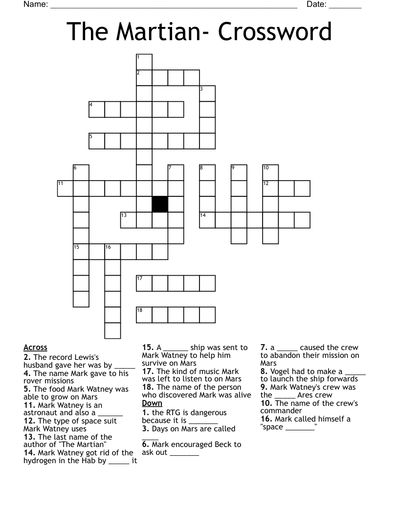 The Martian- Crossword