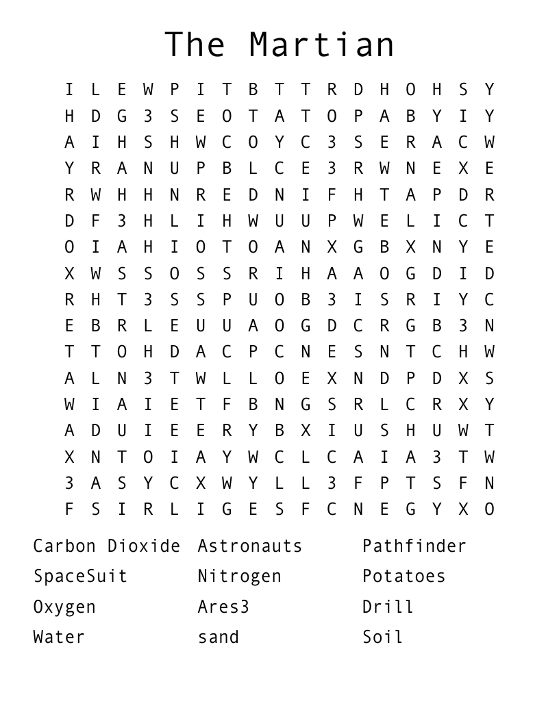 The Martian  Word Search