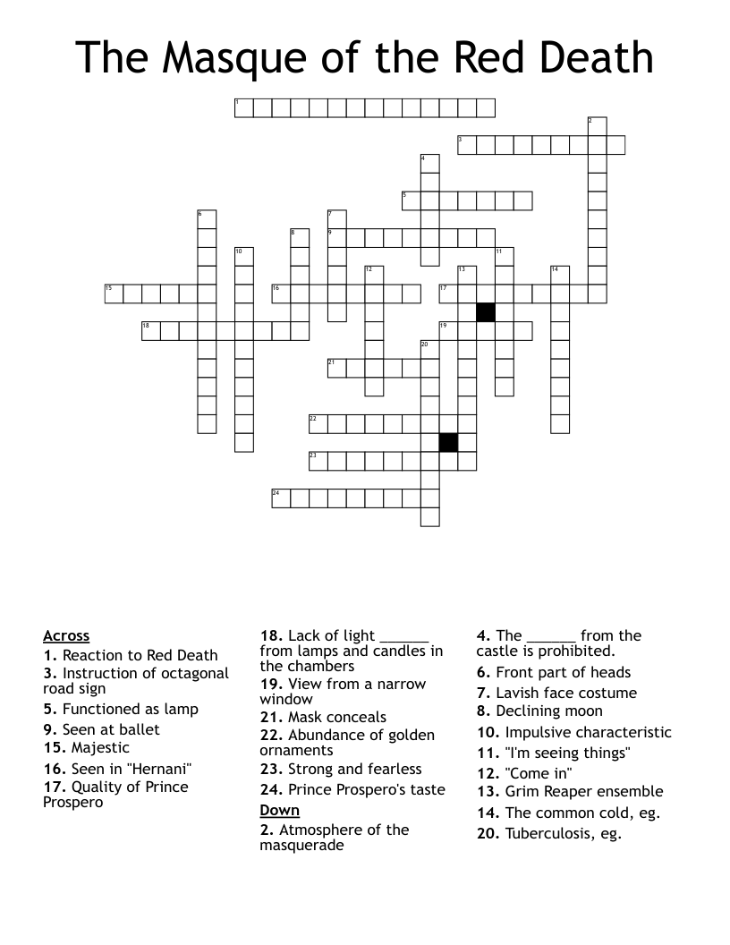 The Masque of the Red Death Crossword