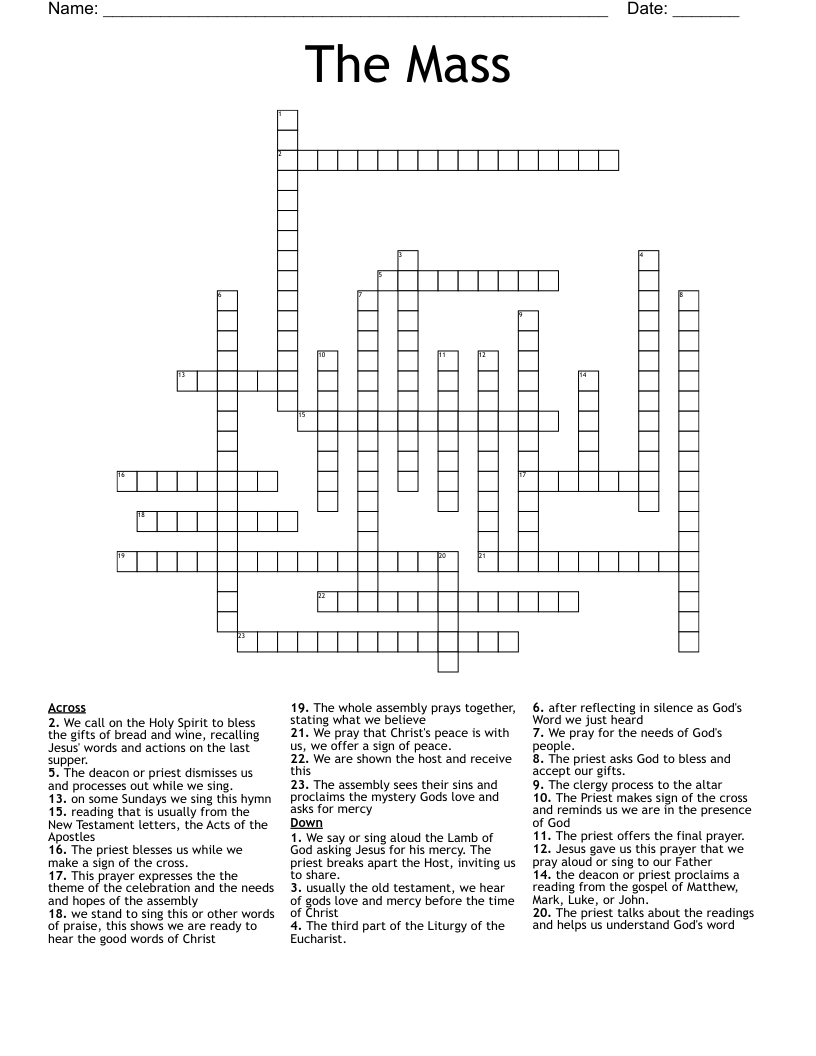 The Mass Crossword