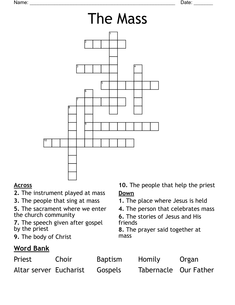The Mass Crossword
