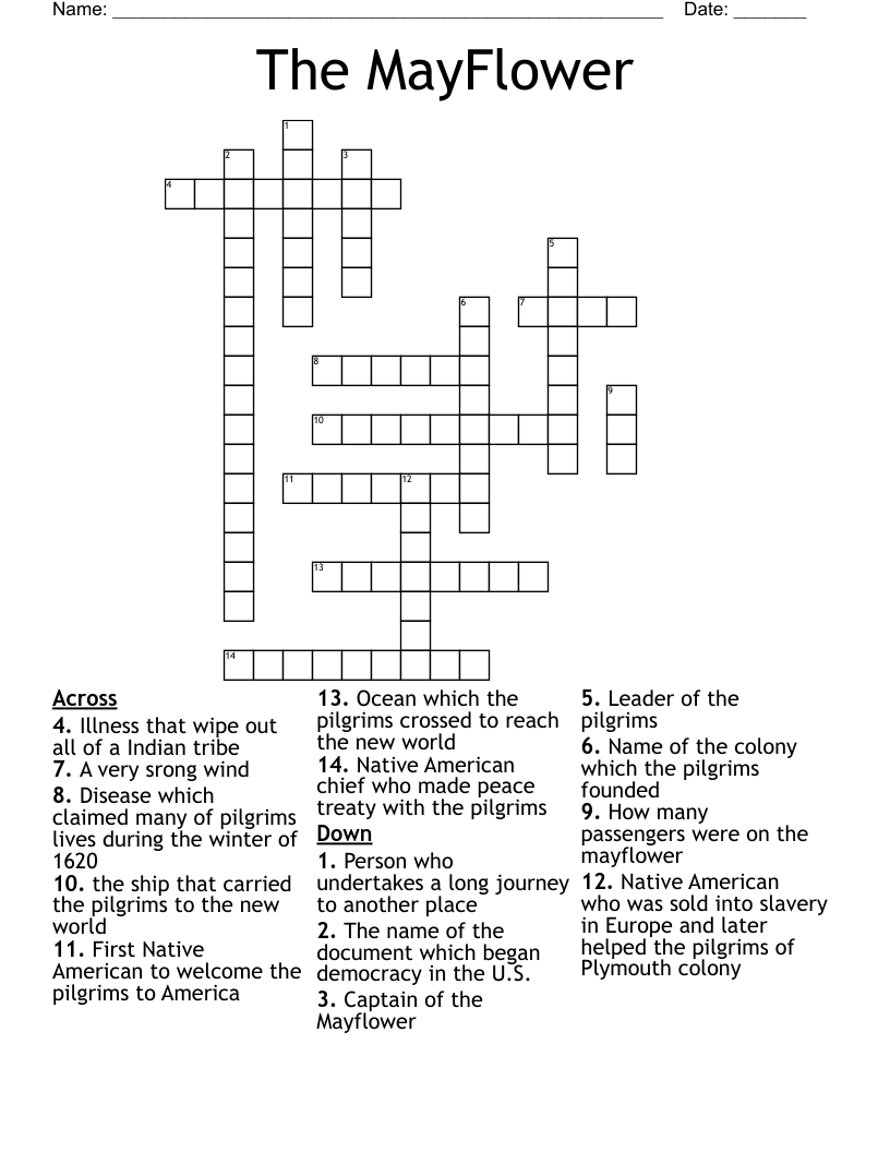 The MayFlower Crossword