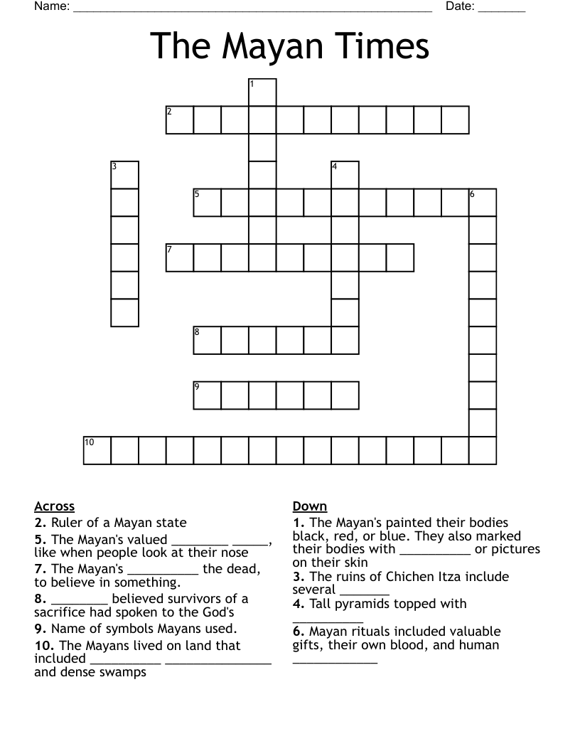 The Mayan Times Crossword