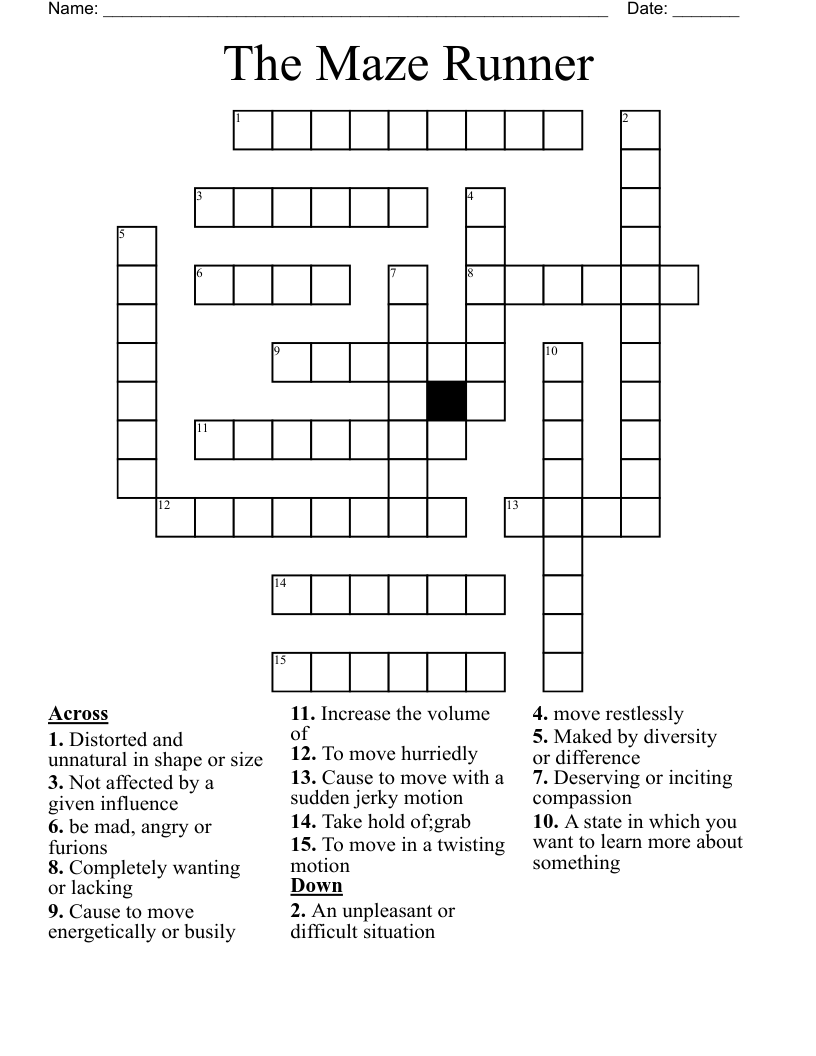 The Maze Runner Crossword